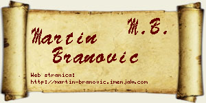 Martin Branović vizit kartica